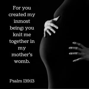 Psalm 139:13 with a photo of a pregnant woman