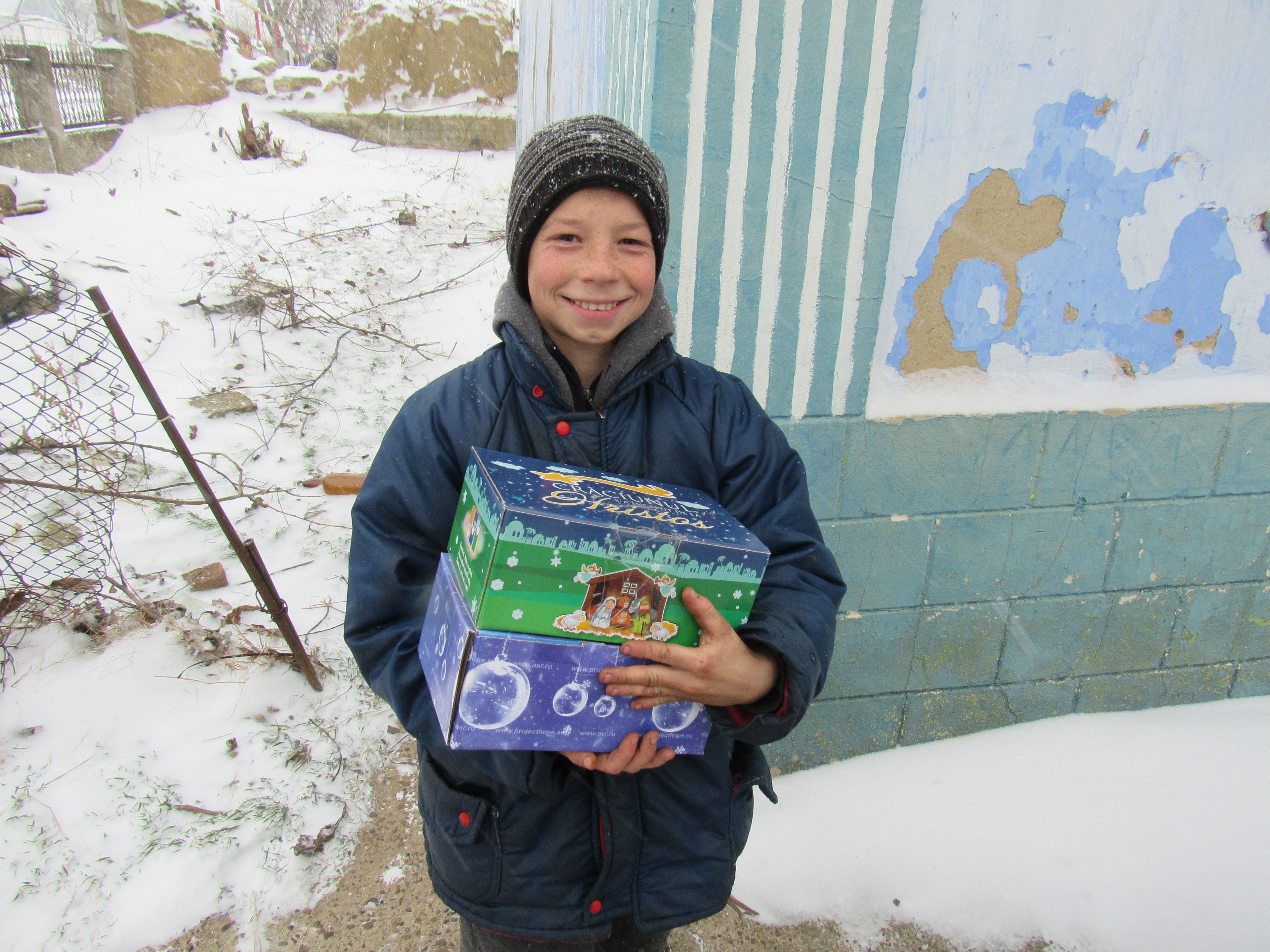 Young boy from Moldova with a Gift of Hope
