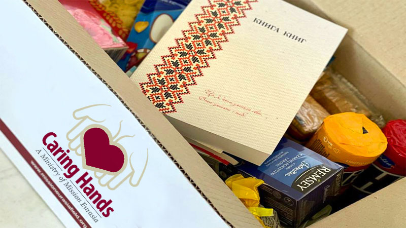 inside of caring hands food box