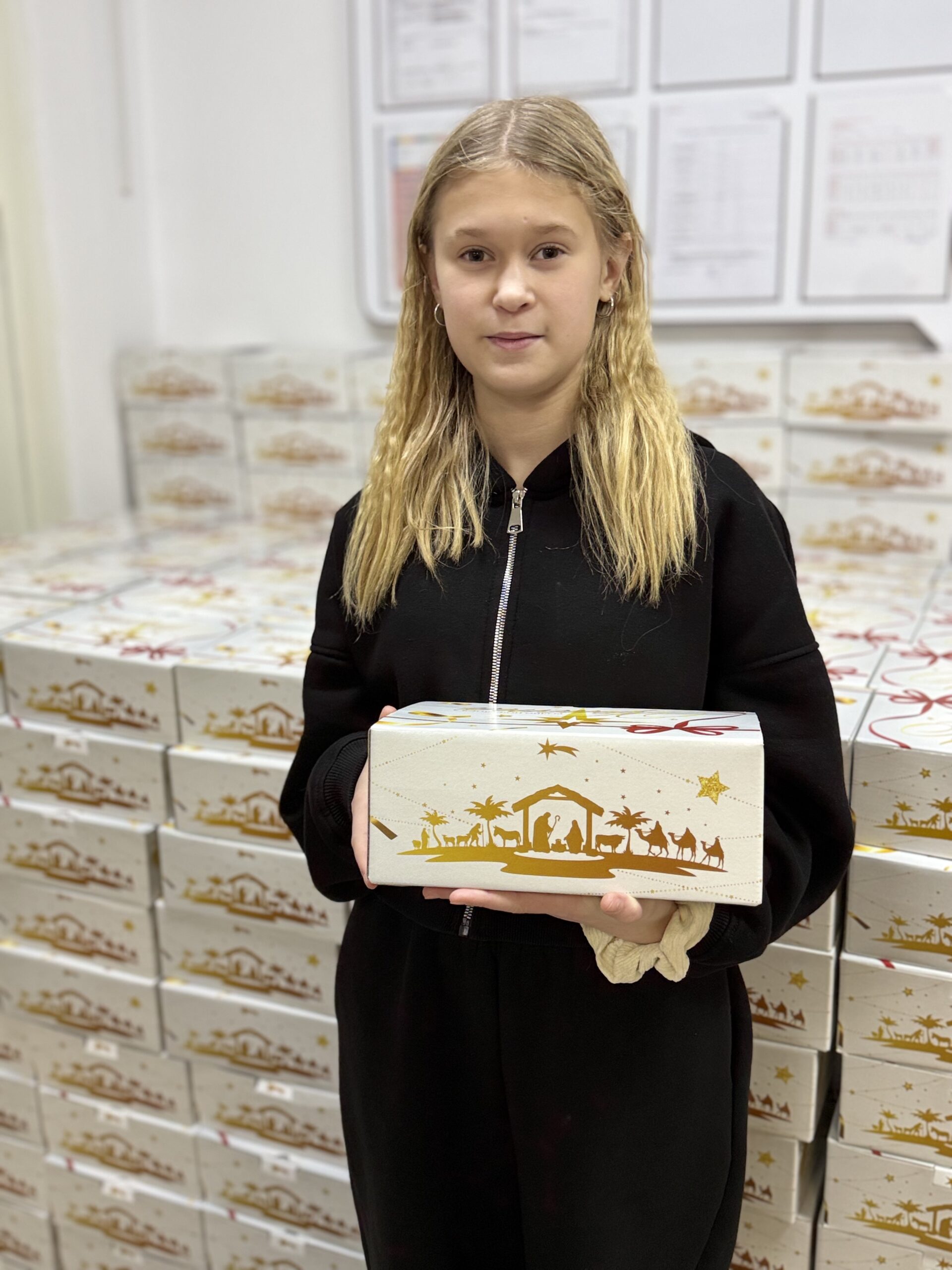 Eva, young girl with gift of hope box