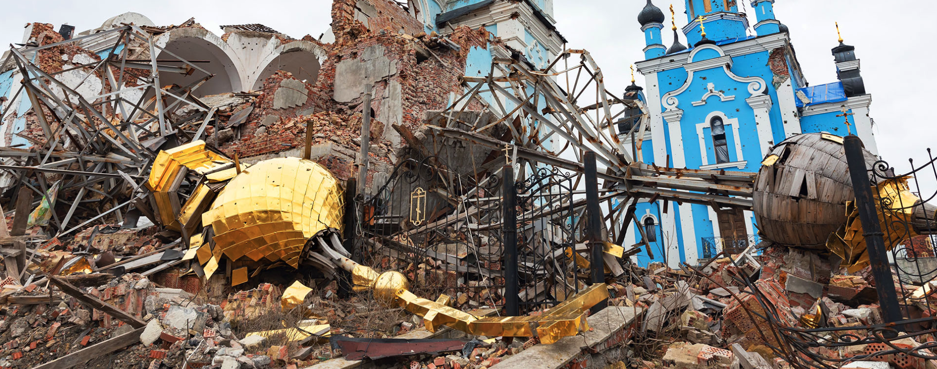 religious freedom background image of crumbled church building