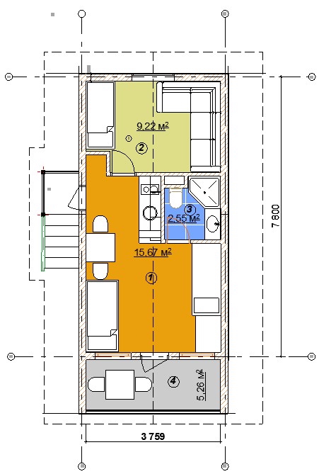 Floor plan blueprint of a residential room layout for the Meadow of Hope Center, showing measurements and room zones.